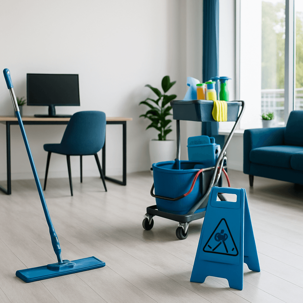 Office cleaning services in action